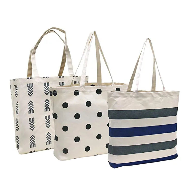 Factory Wholesale Women Fashion Durable Foldable Ecologic Design Shopping Bag Canvas Tote Bags Promotion Gift or Shopping Bag