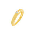 LOZRUNVE Gold Plated Vermeil Sterling Silver 925 Bezel Heart CZ Minimalist Dome Neutral Ring Wholesale
