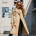 Good Quality Wholesale Custom WindBreaker Women Windproof Blend Jackets Double Breasted Jackets Classic Long Trench Coat
