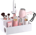 Desktop Acrylic Hair Dryer Holder White Cosmetic Storage Box Makeup Organizer Display Rack  Hair Tool Organizer