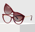 95856 Women Cat Eye Clip on Sunglasses Blue Light Blocking Glasses 2 in 1 Optical Frames Fashion Eyeglasses
