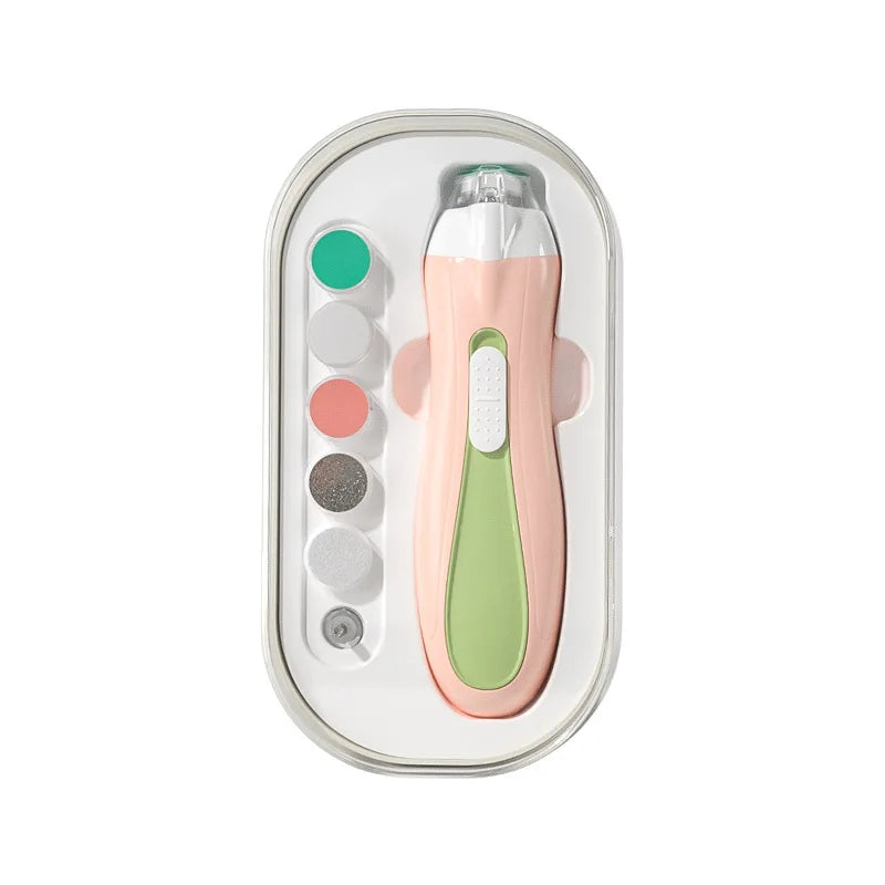 New Custom Logo 6 in 1 Kit Baby Nail Trimmer File Electric Safe Nail Clippers for Newborn