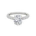 SGARIT Fine Jewelry IGI Certified 14K White Gold VS D 2CT Oval Cut Lab Grown Diamond Ladies Wedding Ring