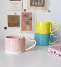 Nordic Cute Porcelain Coffee Tea Cups Custom Valentines Day Gift Ceramic Mug with Heart Handle