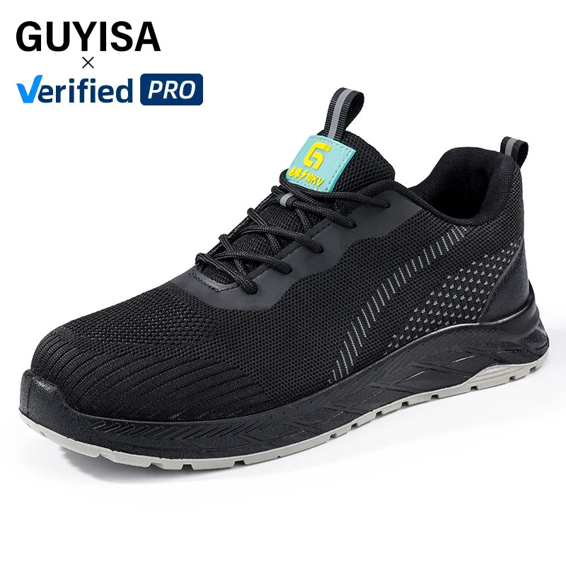GUYISA Safety Shoes for Men Insulated 10KV Electrician Shoes Outdoor Sports Safety Work Shoes