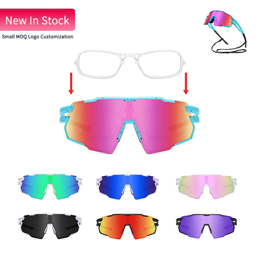New Arrival Custom Polarized Sports Cycling Sunglasses UV400 protection Bike Glasses Running Glasses for Men Women Outdoor Daily MegaBDM