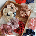 Wholesale Summer Custom Women Hair Accessories Fabric Elastic Hair Band Hair Tie Satin Silk Scrunchies