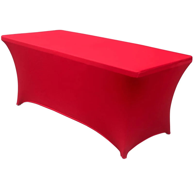 360  logo  Black Polyester Tablecloths Party Banquet Wedding Stretch Spandex 6ft Table Cover Table Cloths