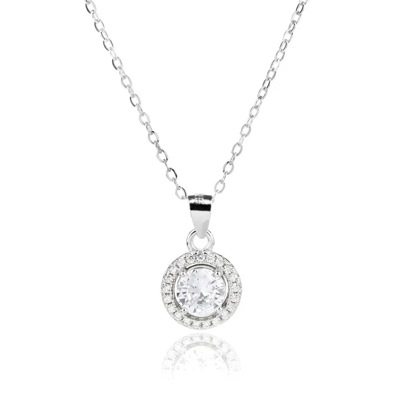 Wholesale 925 Sterling Silver Fashion Jewelry Necklace Luxury Zircon Diamond Fine Jewelry Necklace for Women