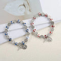 Religious Jewelry Alloy Cross St. Benedict Medal Charm Enamel Heart Prayer Bead Elastic Bracelet Handmade Accessory