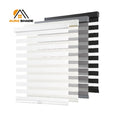 2025 New Style Zebra Dual Roller Blinds Horizontal Plain Fireproof Waterproof Automatic Modern Light Filtering Shades Easy
