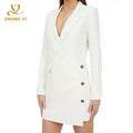 Luxury Clothing Streetwear White Casual Office Lady Party Wear Blazer Women Suit Short Dress Girl Custom Dress