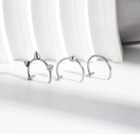 European and American Jewelry Spot Stainless Steel Without Holes False Lip Ring Lip Clip Supply Piercing Jewelry Lip Nail