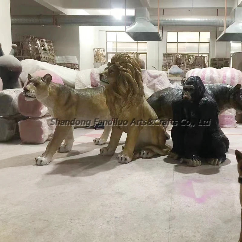 Hot Sale Outdoor Large Fiberglass Animal Cow Giraffe Elephant Garden Statue Molds