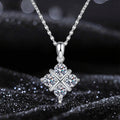 Classic S925 Sterling Silver Temperament Simple Cross Rhombus Vvs D Color Moissanite Pendant Necklace for Women Wedding Gift
