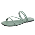Fashion Soft Bottom Solid Colour Ladies Flat Bottom One Strap Slippers Summer Beach Anti-slip Wear Women Sandals Walking Shoes