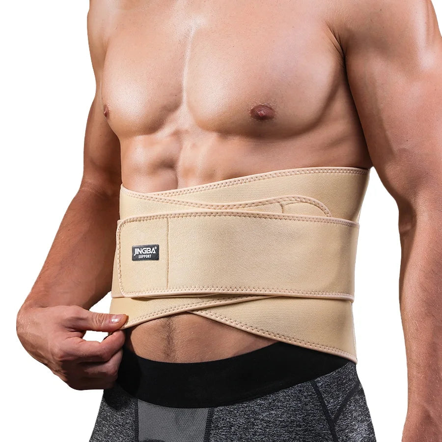 JINGBA Premium Quality Slimming Corset Sweat Waist Brace with Adjustable Compression Straps Powerlifting Gym Belt
