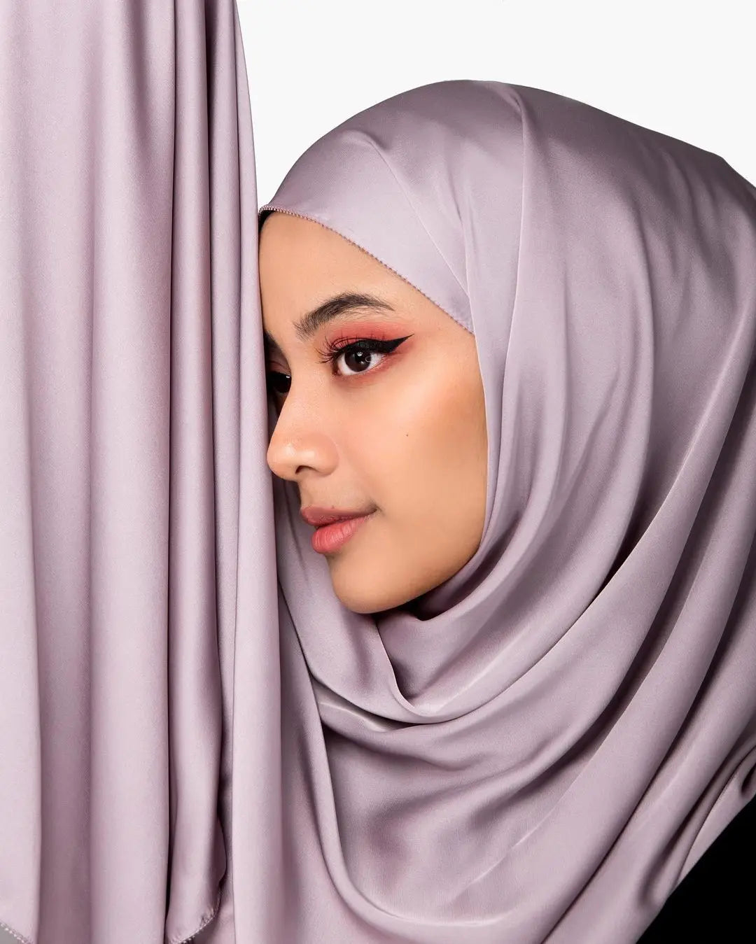RTS New Design Malaysia Plain  Hijab Matte Satin Eyelash Shawl Eyelash Hem Eyelash Edge Hijab