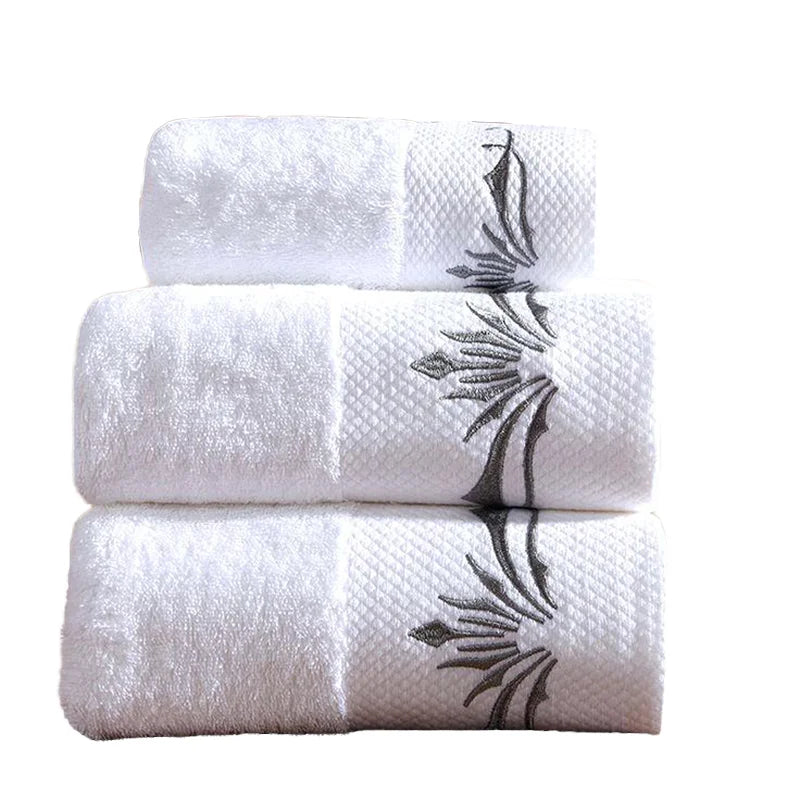 Free Samples Luxury Hotel Custom Gsm Custom Logo 100% Terry Cotton Fabric 5 Star Hotel Face Hand Bath Towel Set