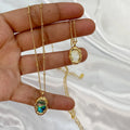 French Romantic Vintage Irregular Personality Oval Shell Copper Plated True Gold Fur Chain 18K Gold Necklace