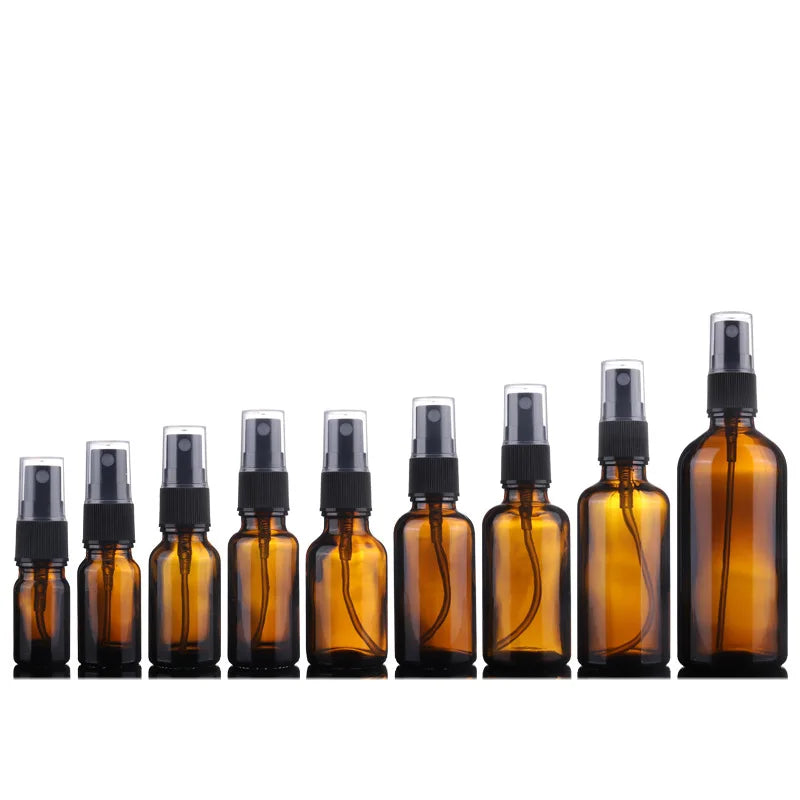 Glass Amber Color Bottles 5ml 10ml 15ml 20ml 30ml 50ml 100ml Mist Spray Bottle With Plastic Spray Pump