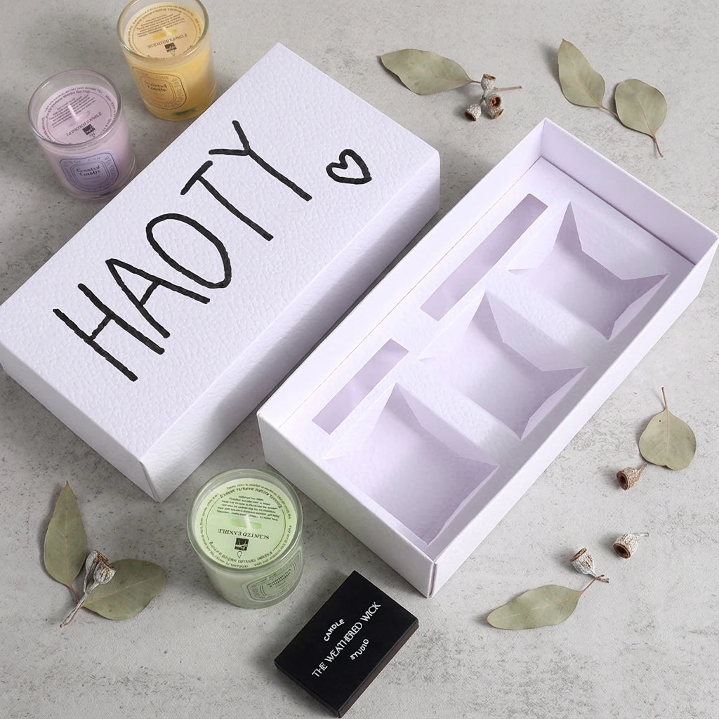 Luxury Custom Candle Boxes Packaging for 3 Sets Candle Jars