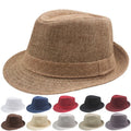 Landfond Accessory Summer Men's Eco-friendly Casual Business Outdoor Rolled-rimmed Jazz Hat Short Brim Panama Hat