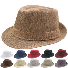 Landfond Accessory Summer Men's Eco-friendly Casual Business Outdoor Rolled-rimmed Jazz Hat Short Brim Panama Hat