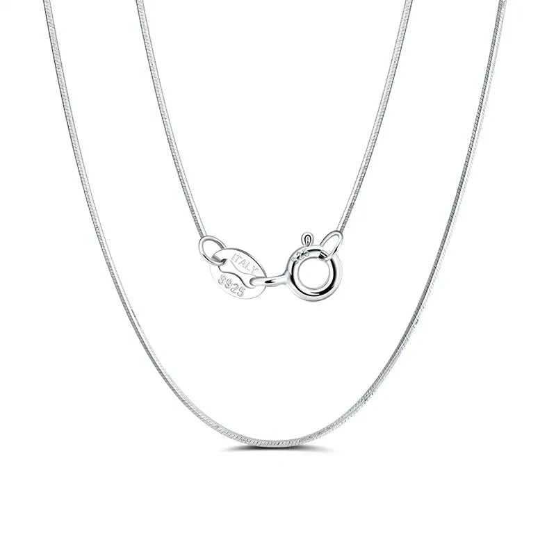 0.8mm 1.0mm Wholesale 16-20 Inch Italian 18K Gold Silver Chain 925 Snake Chain Necklace