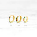 ROXI 6mm S925 Sterling Silver Micro-inlaid Colorful Zircon Hoop Earrings
