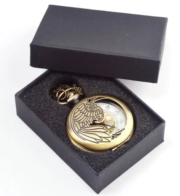 Phoenix Wings Hollow Quartz Watch Vintage Hand Animal Pocket Watches