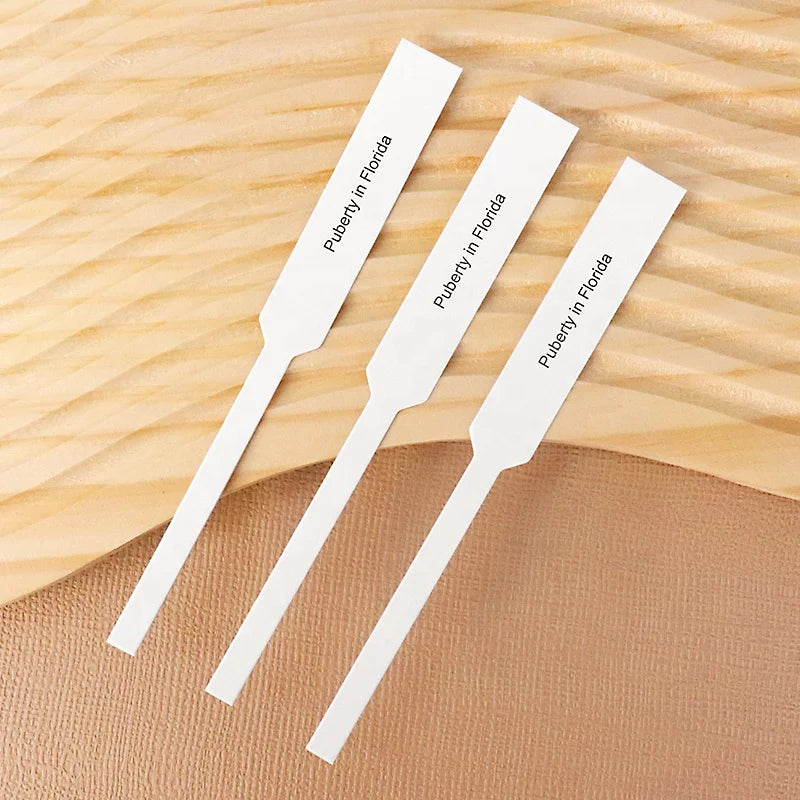 Custom Die Cut Shape Perfume Test Strips Thick Fragrance Blotter Paper Cardboard Digital Printing Hot Stamping Customized