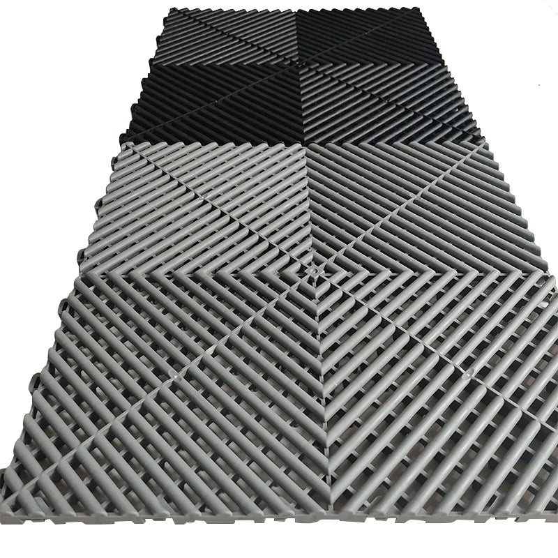 Stylish Modern Interlocking Auto Detailing PP Flooring Tiles Anti-Slip Workshop Indoor/Outdoor Use Supermarket Garage Dalle