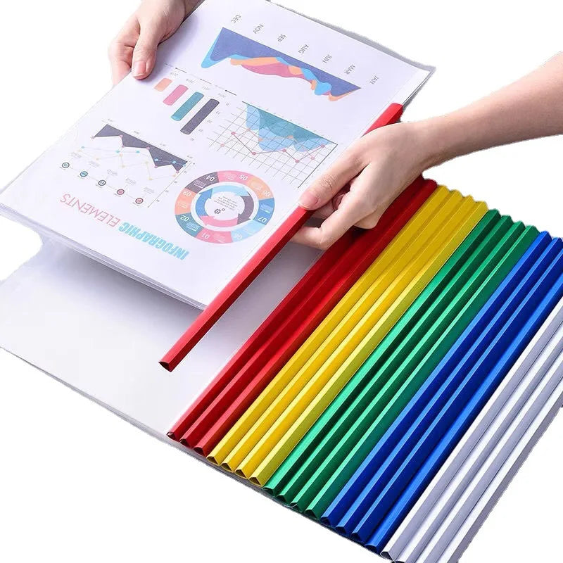 Clear Plastic A4 File Holder PP Material Slide Bar Folder Report Cover PVC Binder for School or Office Presentations