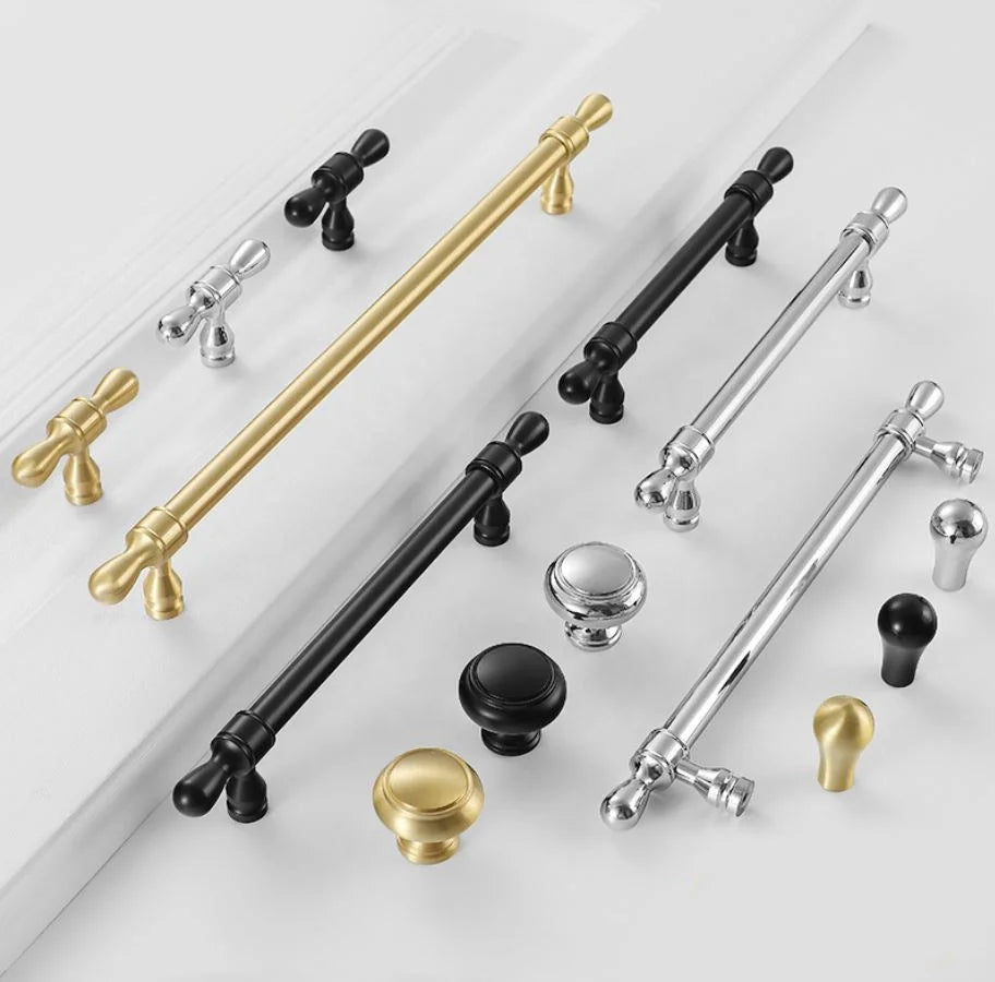 Hot Sale Gold Black Furniture Cupboard Drawer Chrome Cabinet Handles Brass