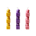 Home Decor Wedding Holiday Christmas Party Candles Geometric Cylindrical Square Stacked Candles Two-Piece Columnless Candles