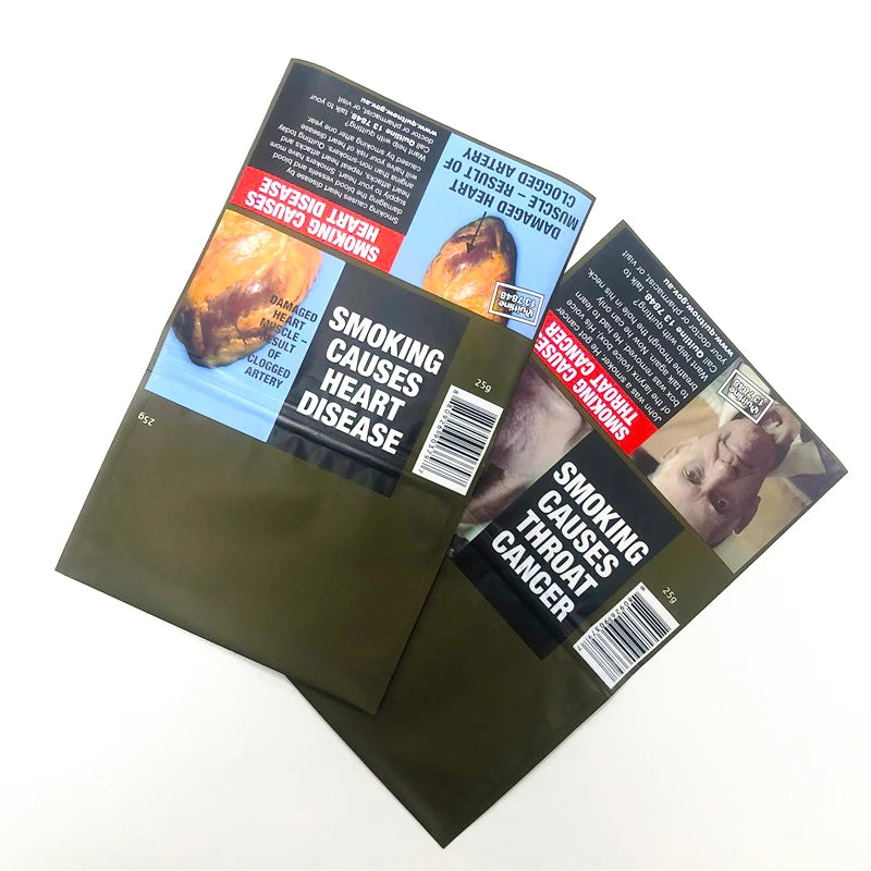 Resealable Plastic Zipper Seal Bag Smoking Leaf 25g 50g 100g Tobacco Packaging Pouch for Loose Leaves