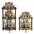 Multifunctional Jx-0061 1.17kg Kitchen Organizer Corner Triangle Spice Hangers Perforation-Free Wall Storage Shelves