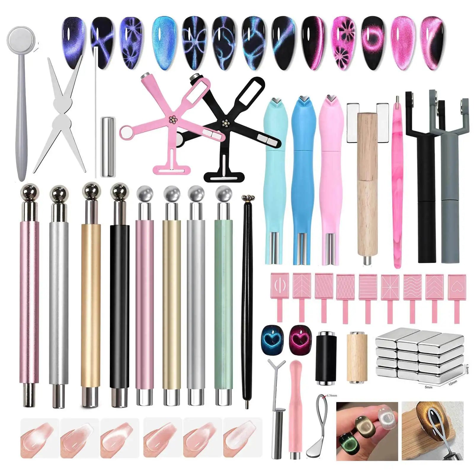 Nail Art Magnet Series Nail Magnetic Pens Strong Sticks Cat Eye Gel Polish Nail Art Magnet Tool Set Manicure Tool