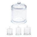 2 Sets Glass Candle Holder With Dome Cloche Clear Glass Jar Tabletop Display Case Mini Cake Stand for Candles