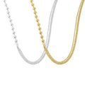 Wuqie Minimalist Asymmetric Chain Choker 925 Sterling Silver Round Bead Side Chain Necklace for Women