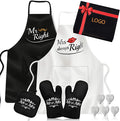 Happy Lover Couple Mr & Mrs Wedding Gifts Adjustable Sleeveless Bib Aprons Soft AZOfree Eco-friendly Polyester/Cotton
