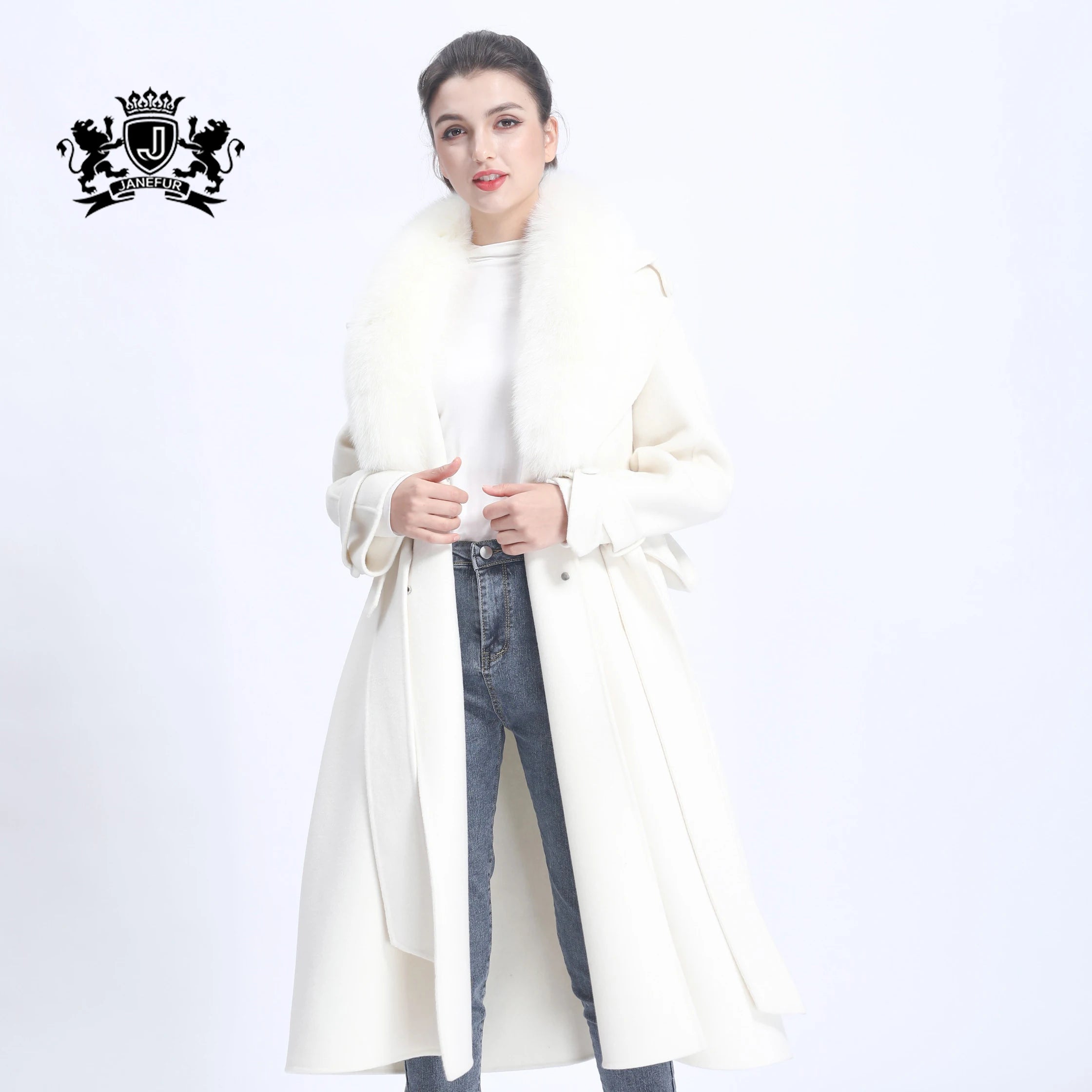 Fashion Winter Women Cashmere Coat 2021 New Solid Color Ladies Loose Casual Long Cashmere Trench Coat With Belt