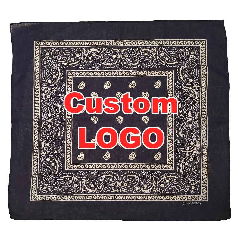 Low Moq Custom Printing 100% Cotton Polyester square Bandanas