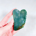 Hongzhuo Health-Boosting Jade Roller Easy-to-Use Jagged Square Shape Moss Agate Gem Guasha Tool