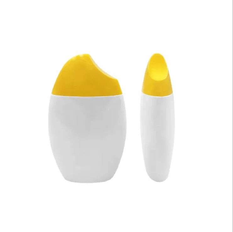 Cosmetic Packaging 60ml Egg Shape HDPE Screen Printing Sunscreen Hand Cream Face Mask Squeeze Bottle
