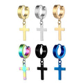 Wholesale Stainless Steel Ear Buckles Without Ear Holes Cross Fashion Earrings Piercing Jewelry