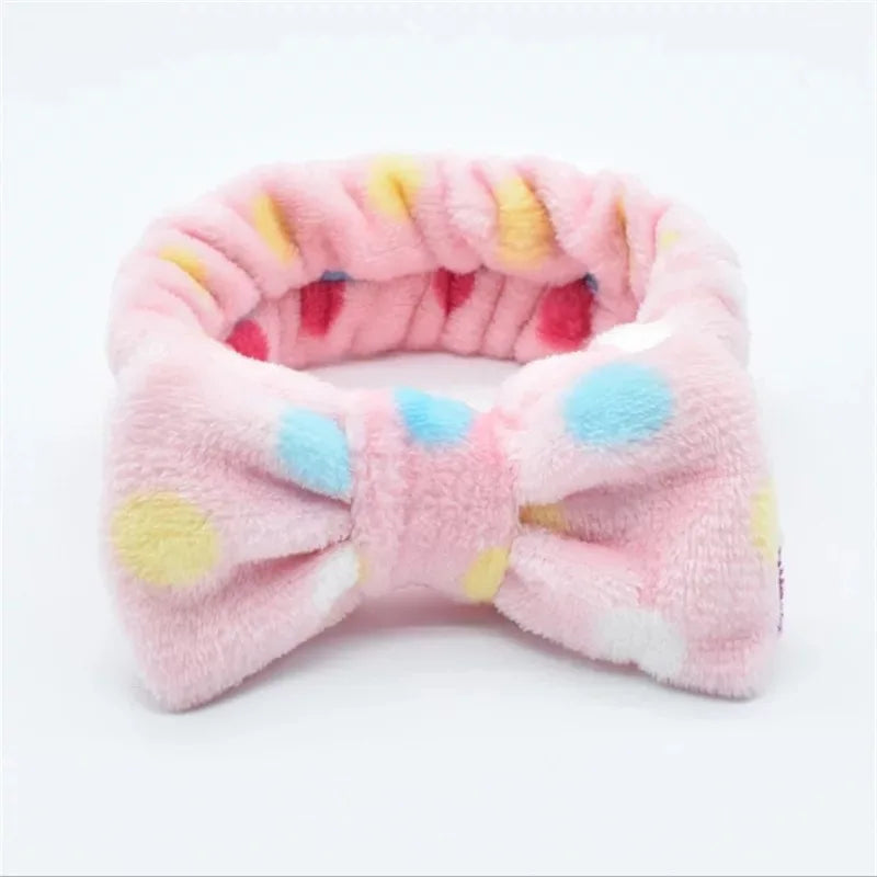 Women Elastic Hairband Band Bow Knot Cute Headband Ladies Twisted Makeup Headband Elastic Headwear