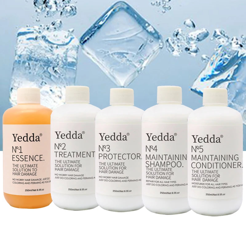Yeddaplex 250ml*5 Herbal Hair Repair Treatment Set Fast-Repair Gel for Damaged Hair Nourishing Moisturizing Cream Hair Care