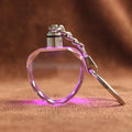 Wedding Souvenirs Birthday Gift Crystal Laser Engraved Heart LED Light Keychain Custom